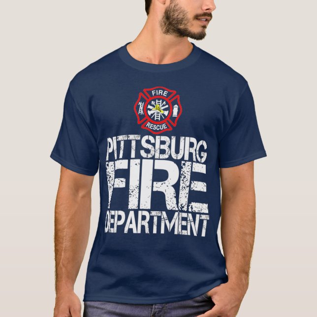 Pittsburgh Fire Dept med familjen Florian Kor T Shirt (Framsida)