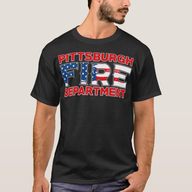 Pittsburgh Fire Rädding Department Pennsylvania T Shirt (Framsida)