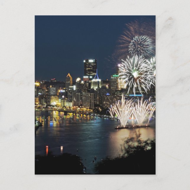 Pittsburgh Fireworks Vykort (Framsida)