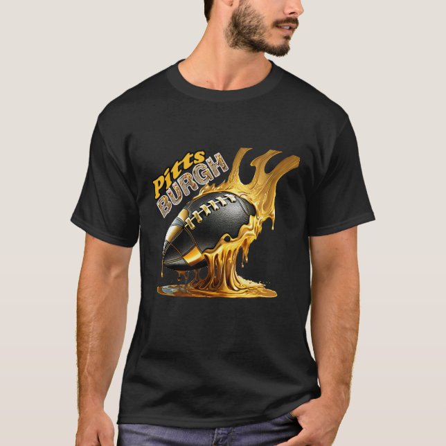 Pittsburgh Football Fläkt - Molten Steel T Shirt (Framsida)