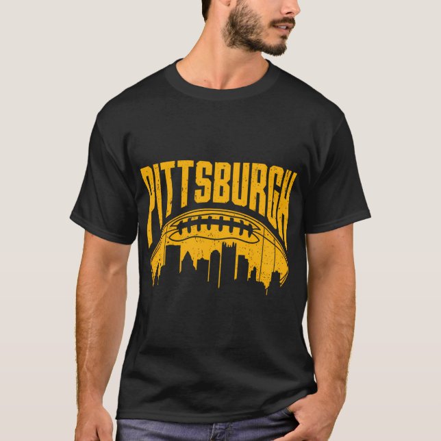 Pittsburgh Football Pa Cityspace Sl City T Shirt (Framsida)