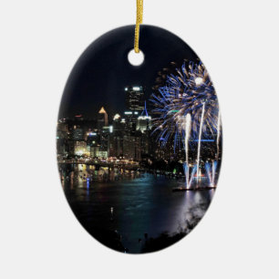 Pittsburgh fyrverkerier julgransprydnad keramik