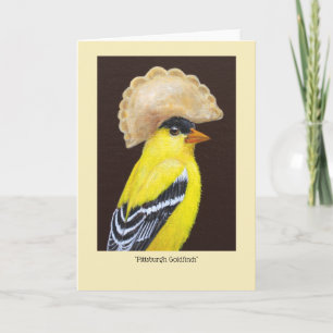 Pittsburgh Goldfinch med pierogi-hattkort Kort