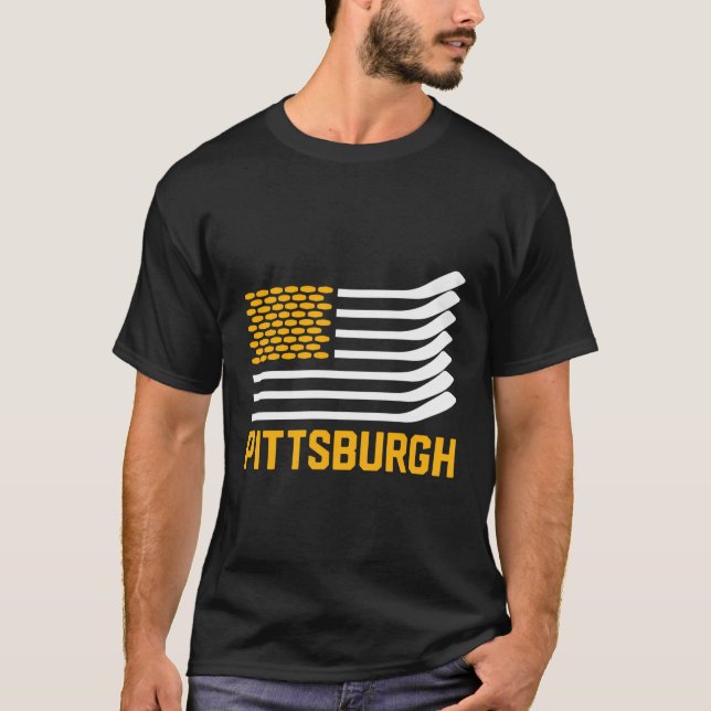 Pittsburgh Hockey är amerikan T Shirt (Framsida)