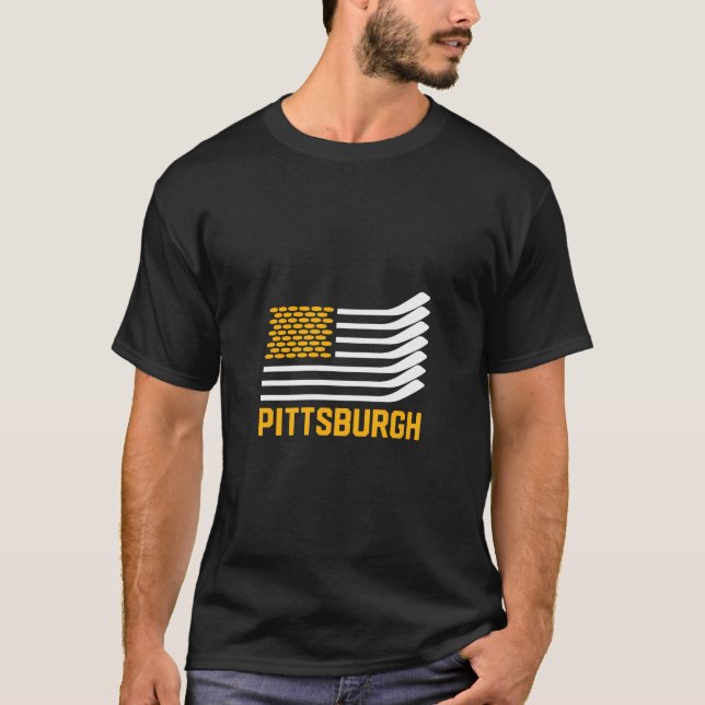Pittsburgh Hockey är amerikan T Shirt (Framsida)