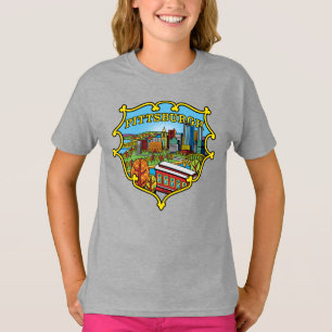 Pittsburgh horisont i stad skyddar t shirt