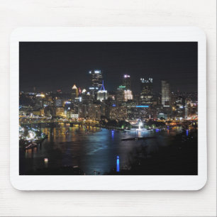 Pittsburgh horisont på natten musmatta