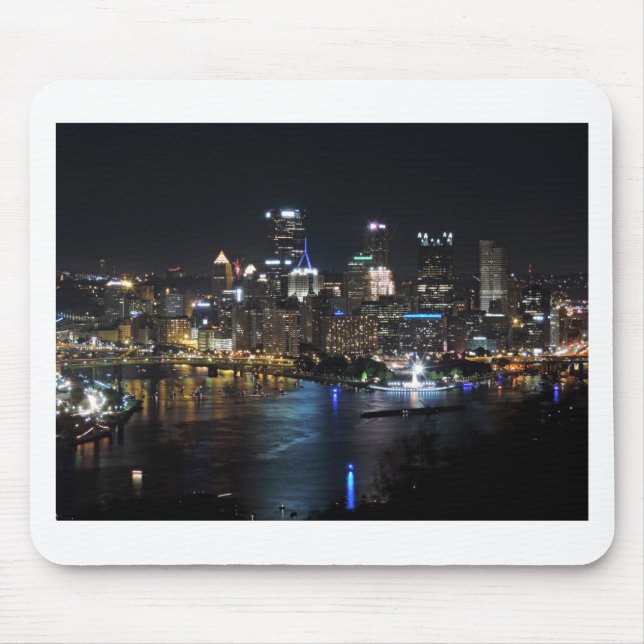 Pittsburgh horisont på natten musmatta (Framsidan)