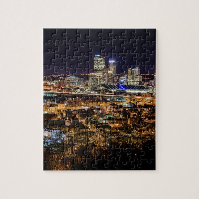 Pittsburgh horisont på natten pussel (Vertikal)