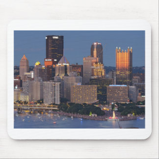 Pittsburgh horisont på skymningen musmatta