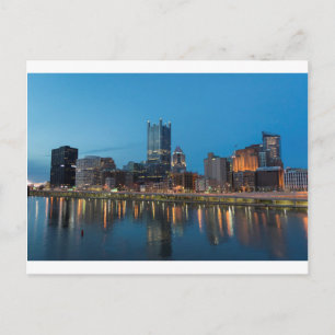 Pittsburgh horisont på skymningen vykort