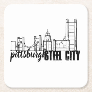 Pittsburgh horisont underlägg papper kvadrat