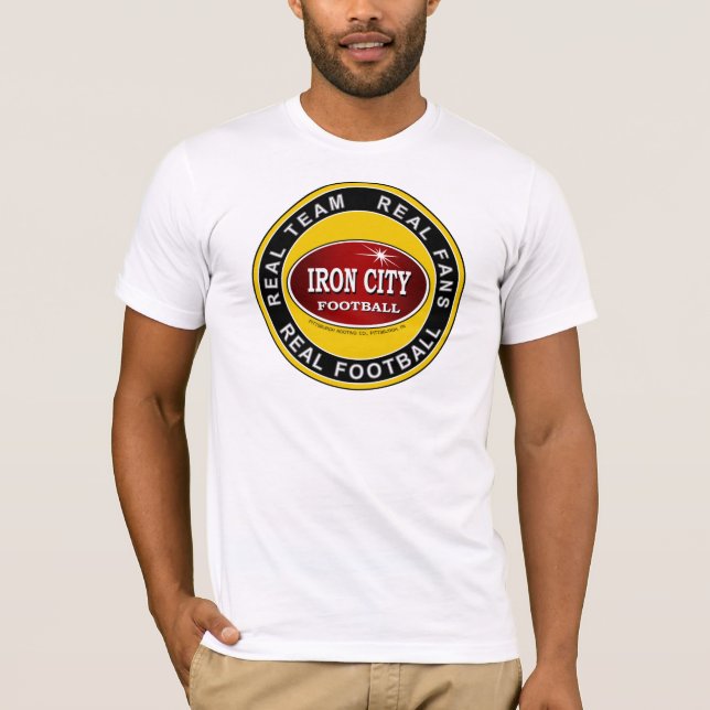 Pittsburgh Järn City Real Team, Fläkt och Football Tee (Framsida)