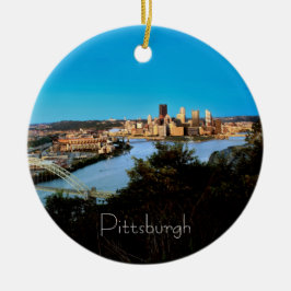 Pittsburgh-jultomten Ornament-Dubbla Sided Julgransprydnad Keramik