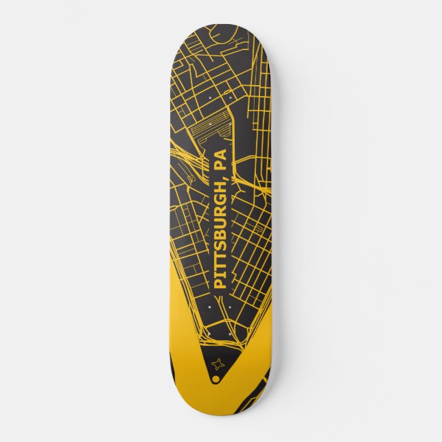 Pittsburgh karta 2 mini skateboard bräda 18,5 cm (Framsida)