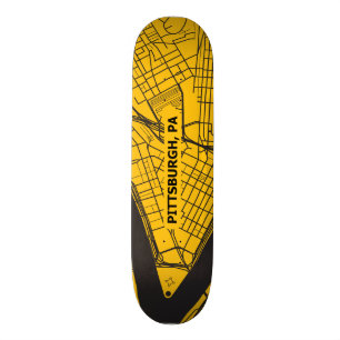 Pittsburgh-karta Mini Skateboard Bräda 18,5 Cm