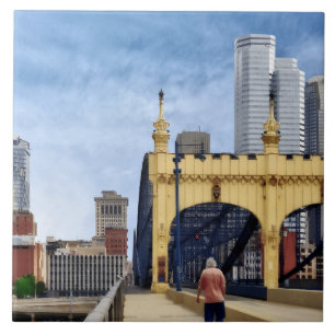 Pittsburgh - Korsning av Smithfield Street Bridge Kakelplatta