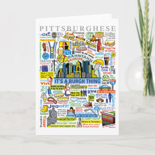 Pittsburgh Language Roligt Pittsburghese Artwork Kort
