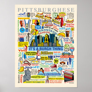 Pittsburgh Language Roligt Pittsburghese Artwork Poster