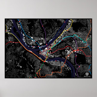 Pittsburgh Light Rail Figur Ground Poster