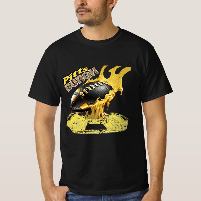 Pittsburgh - Molten Steel Football T Shirt (Framsida)