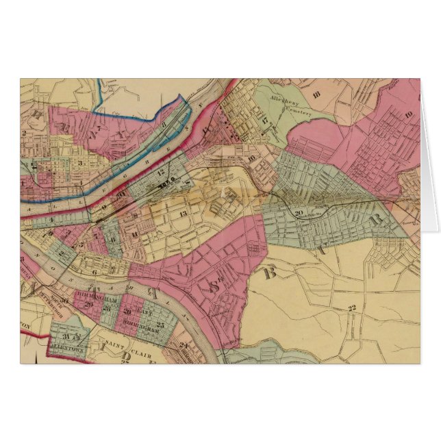 Pittsburgh och Allegheny Hälsningskort (Framsidan Horizontal)