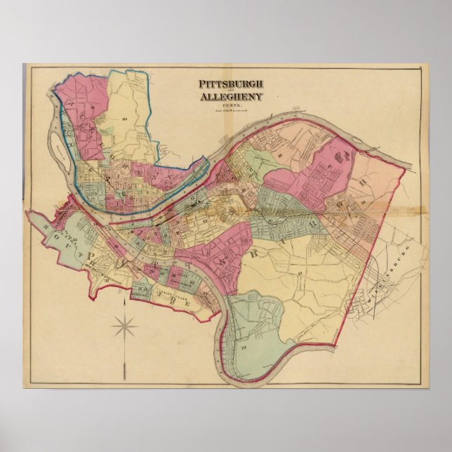 Pittsburgh och Allegheny Poster (Framsidan)