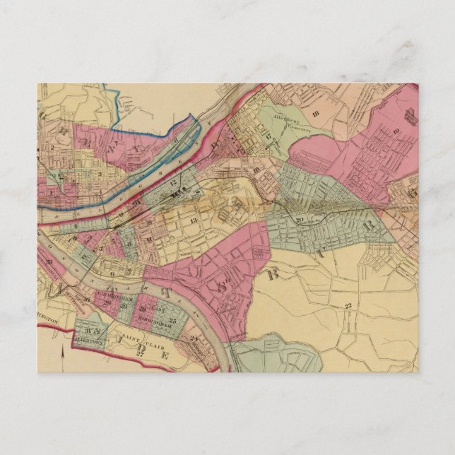 Pittsburgh och Allegheny Vykort (Framsida)