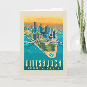 Pittsburgh, PA Fågelns Öga View Kort