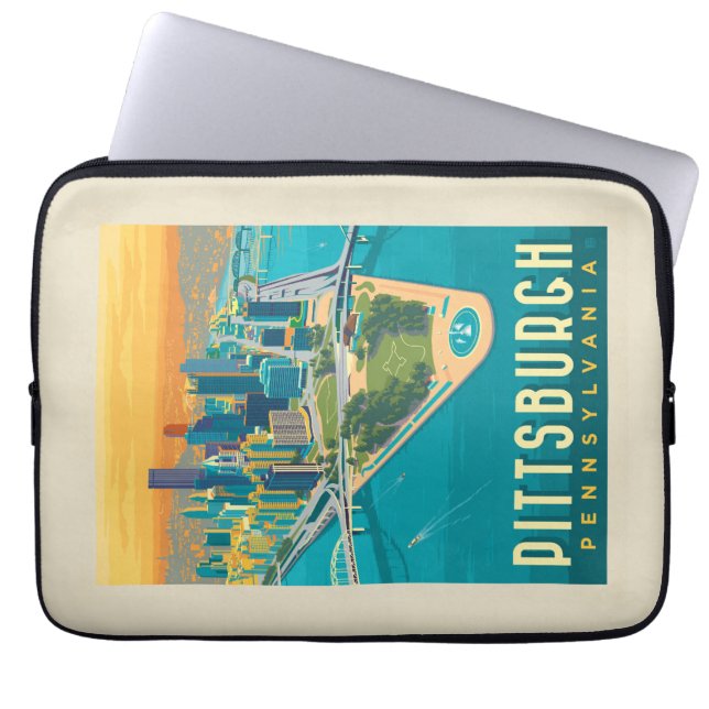 Pittsburgh, PA | Fågelns Öga View Laptop Fodral (Framsidan)