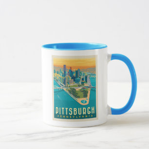 Pittsburgh, PA Fågelns Öga View Mugg