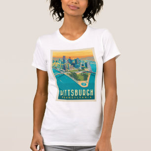 Pittsburgh, PA Fågelns Öga View T Shirt