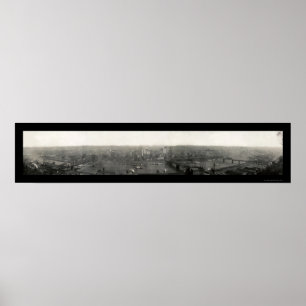 Pittsburgh PA Panorama Photo 1908 Poster
