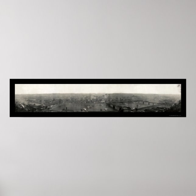 Pittsburgh PA Panorama Photo 1908 Poster (Framsidan)