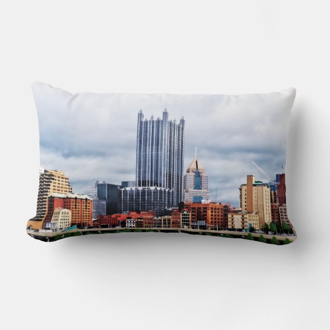 Pittsburgh PA Siluett Lumbarkudde (Framsida)