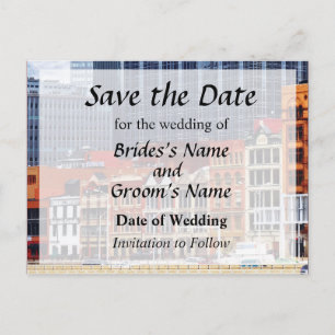 Pittsburgh PA Siluett Närbild Save the Date Meddelande Vykort