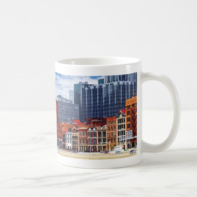 Pittsburgh PA Skyline Closeup Kaffemugg (Höger)