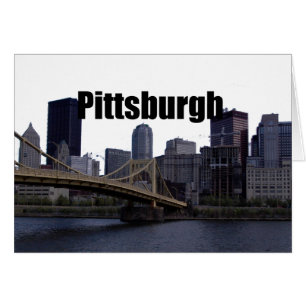 Pittsburgh PA Skyline med Pittsburgh i Himmel Hälsningskort