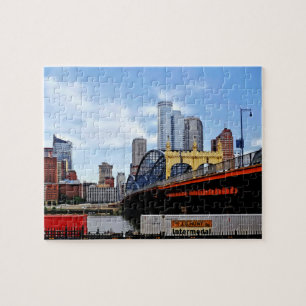 Pittsburgh PA - Tåg by Smithfield St Bridge Pussel