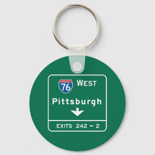 Pittsburgh PA-vägmärke Nyckelring
