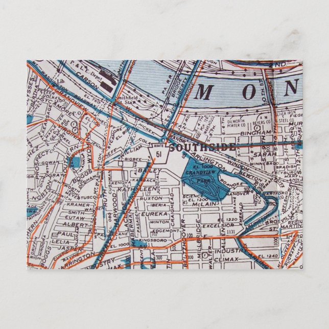 PITTSBURGH, PA Vintage Karta vykort (Framsida)