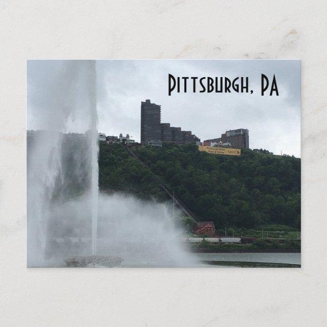Pittsburgh, PA-vykort för Fontän Vykort (Framsida)