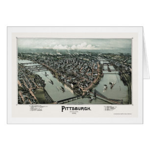 Pittsburgh panorama- karta för PA - 1902 Hälsningskort