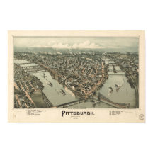 Pittsburgh Pennsylvania 1902 Antique Panoramic Kar