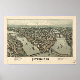 Pittsburgh Pennsylvania 1902 Antique Panoramic Kar Poster