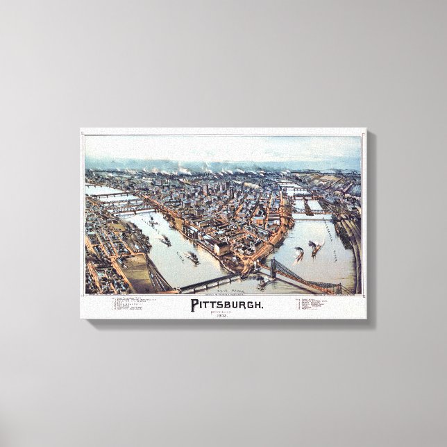 Pittsburgh Pennsylvania 1902 Canvastryck (Framsida)