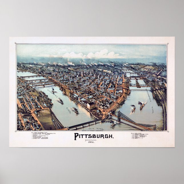 Pittsburgh Pennsylvania 1902 Poster (Framsidan)
