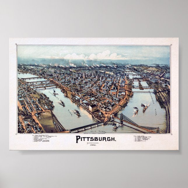 Pittsburgh Pennsylvania 1902 Poster (Framsidan)