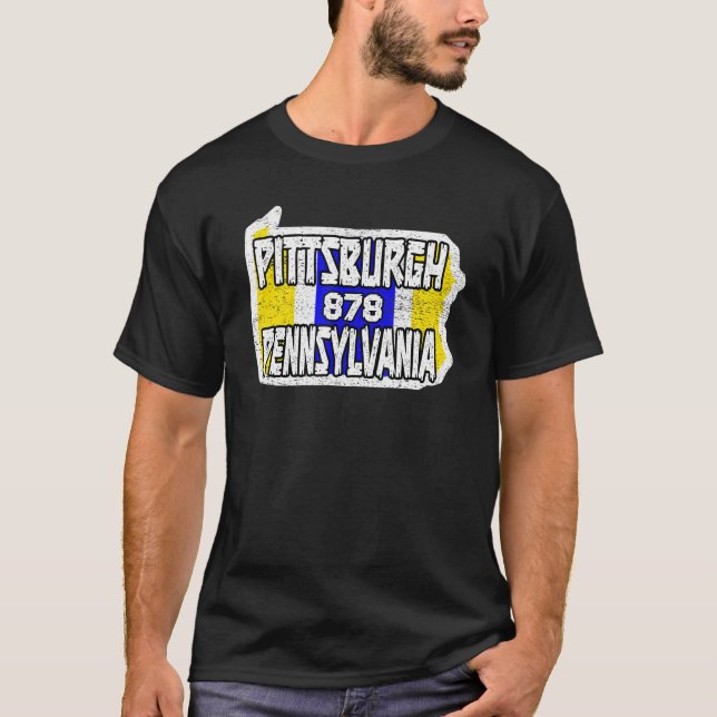 Pittsburgh Pennsylvania 878 Pride i hemstaten T Shirt (Framsida)