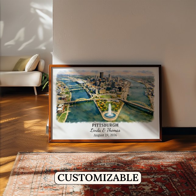 Pittsburgh Pennsylvania Affisch, Akvarell, Anpassa Poster (Skapare uppladdad)